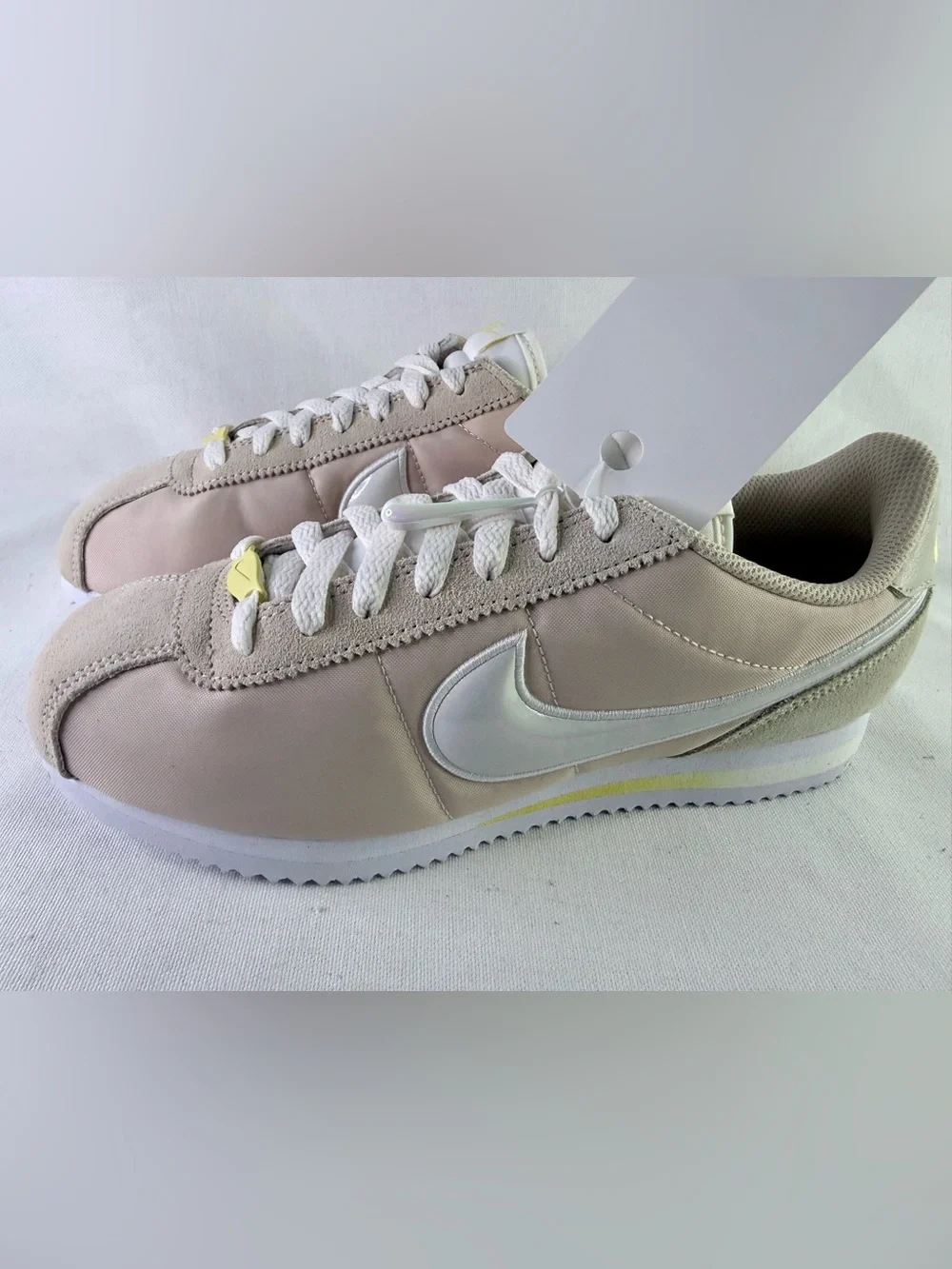 Nike Women’s Cortez Sneakers in Pale Beige with White Swoosh Charm Women’s 8.5